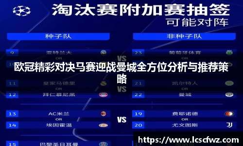 欧冠精彩对决马赛迎战曼城全方位分析与推荐策略